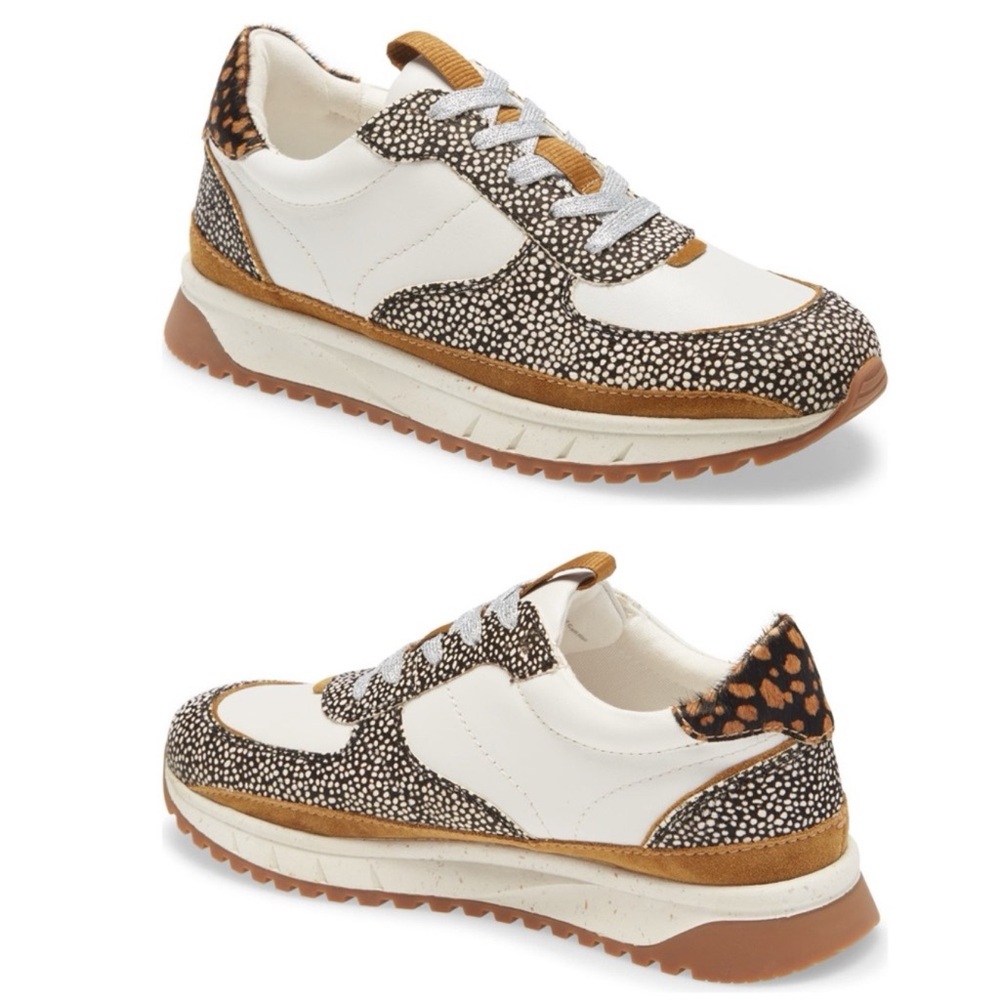 MWL by Madewell Women's Dotted Calf Hair, Leopard, and Brown Sneakers (New)